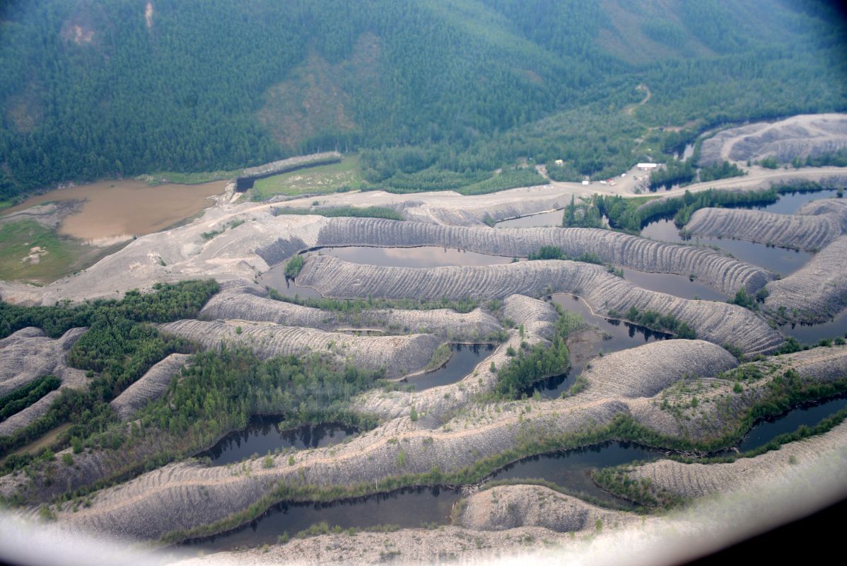 05E Original Gold Mining Tailings Near Dawson City Yukon From Airplane